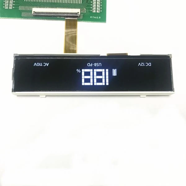 LCD de segmento preto personalizado com luz de fundo branca