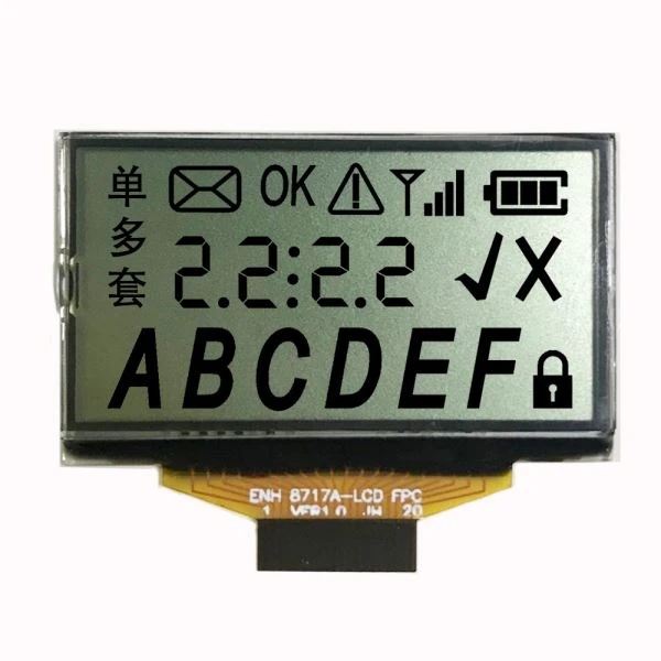Personalizado  1. 5  Tela LCD de segmento positivo transfletivo TN de polegadas